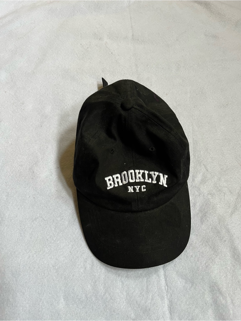 Bershka Black Cap with White "Brooklyn NYC" Embroidery